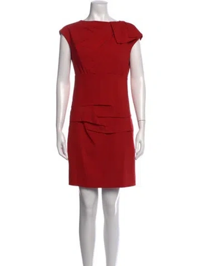 Pre-owned Nicole Miller Silk Knee-length Dress In Red