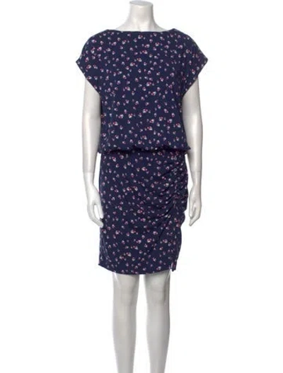 Pre-owned Nicole Miller Silk Knee-length Dress W/ Tags W/tags In Blue