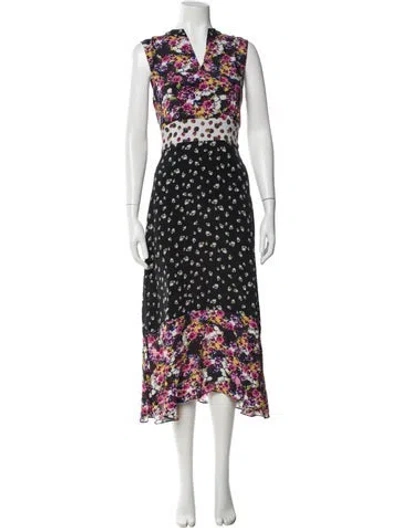 Pre-owned Nicole Miller Silk Long Dress In Black