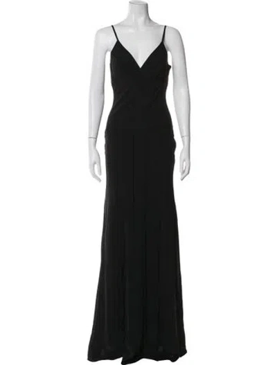 Pre-owned Nicole Miller Silk Long Dress In Black