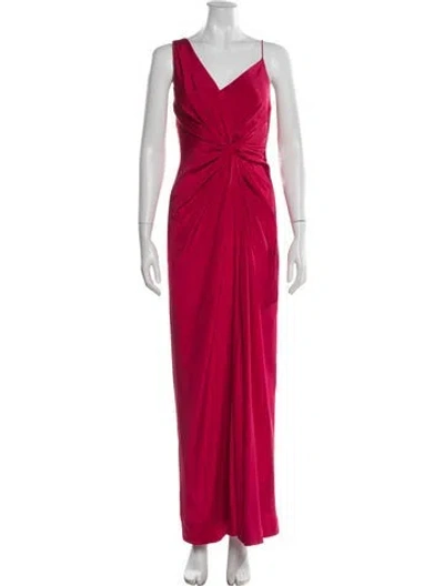 Pre-owned Nicole Miller Silk Long Dress In Pink