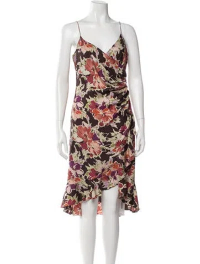 Pre-owned Nicole Miller Silk Midi Length Dress In Black