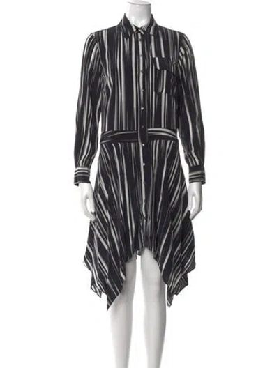 Pre-owned Nicole Miller Silk Midi Length Dress In Black