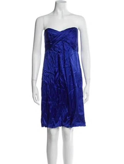 Pre-owned Nicole Miller Silk Midi Length Dress In Blue
