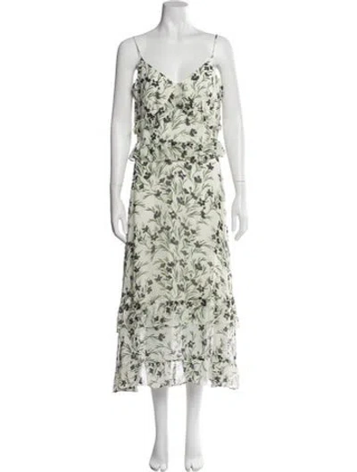 Pre-owned Nicole Miller Silk Midi Length Dress In Neutral