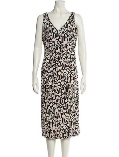 Pre-owned Nicole Miller Silk Midi Length Dress In Neutral