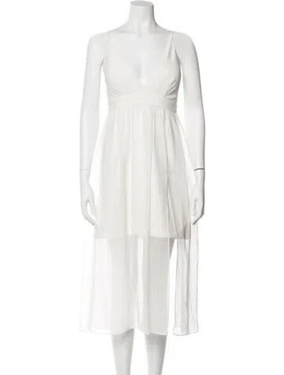 Pre-owned Nicole Miller Silk Midi Length Dress In Neutral