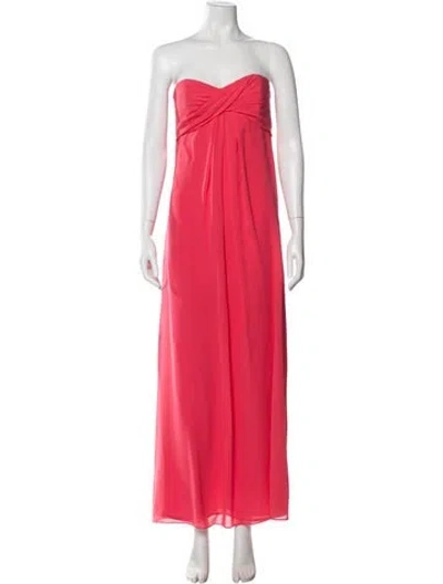Pre-owned Nicole Miller Silk Midi Length Dress In Pink
