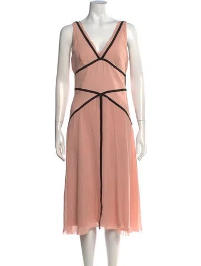 Pre-owned Nicole Miller Silk Midi Length Dress In Pink