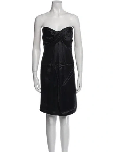 Pre-owned Nicole Miller Silk Mini Dress In Black