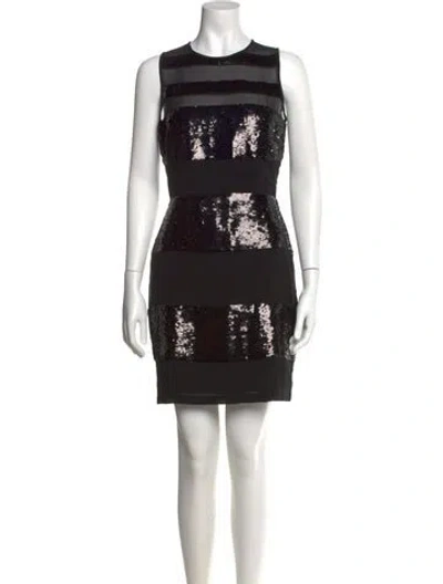 Pre-owned Nicole Miller Silk Mini Dress In Black
