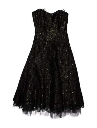 Pre-owned Nicole Miller Silk Mini Dress In Black