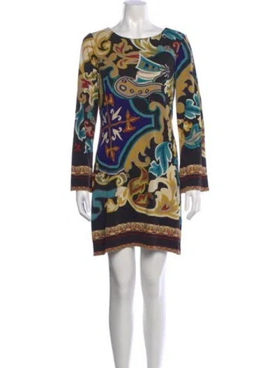 Pre-owned Nicole Miller Silk Mini Dress In Black