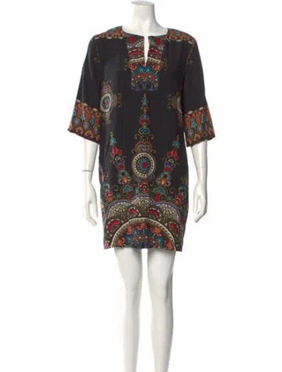 Pre-owned Nicole Miller Silk Mini Dress In Black