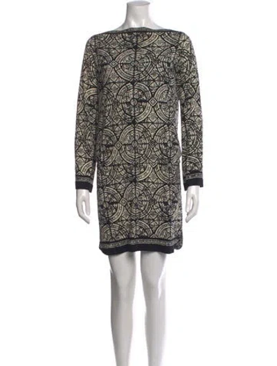 Pre-owned Nicole Miller Silk Mini Dress In Black
