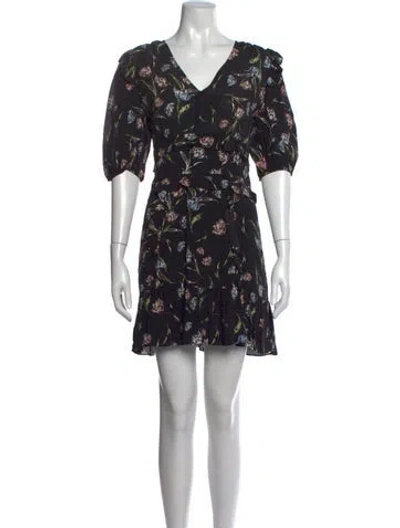 Pre-owned Nicole Miller Silk Mini Dress In Black