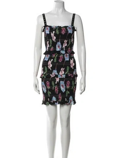 Pre-owned Nicole Miller Silk Mini Dress In Black