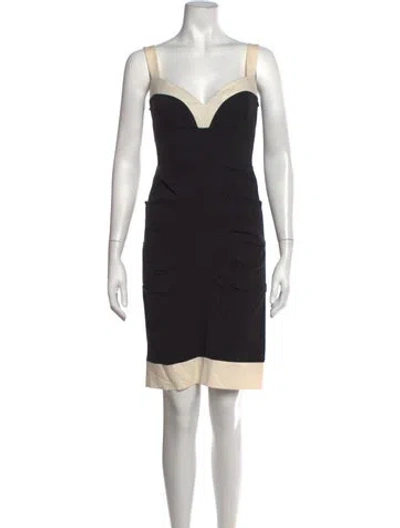 Pre-owned Nicole Miller Silk Mini Dress In Black