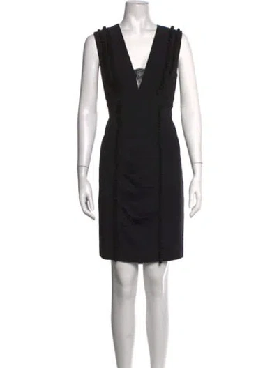 Pre-owned Nicole Miller Silk Mini Dress In Black