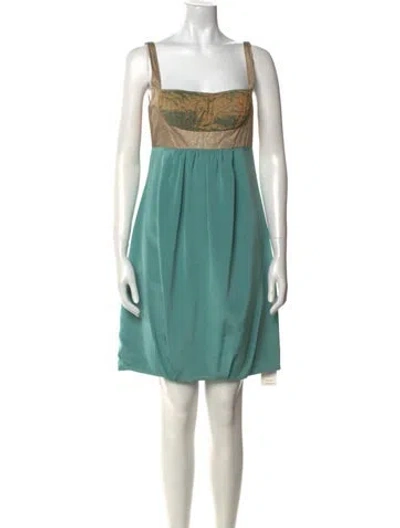 Pre-owned Nicole Miller Silk Mini Dress In Blue