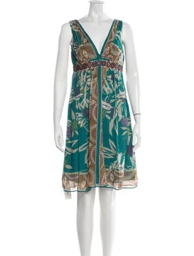 Pre-owned Nicole Miller Silk Mini Dress In Blue