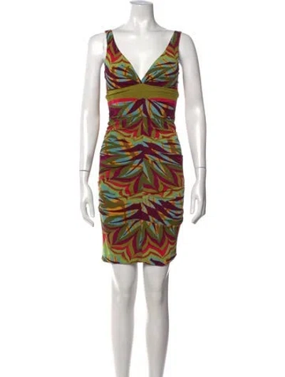 Pre-owned Nicole Miller Silk Mini Dress In Blue