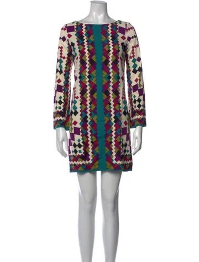 Pre-owned Nicole Miller Silk Mini Dress In Blue