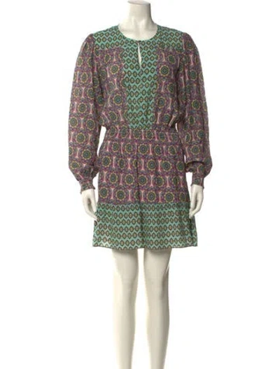 Pre-owned Nicole Miller Silk Mini Dress In Green
