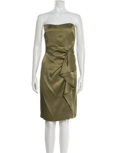 Pre-owned Nicole Miller Silk Mini Dress In Green