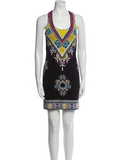 Pre-owned Nicole Miller Silk Mini Dress In Multi