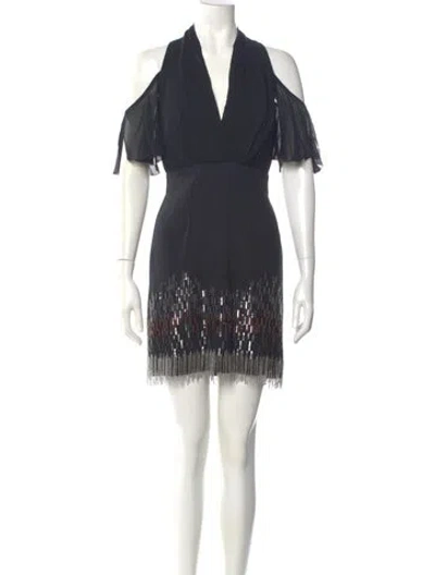 Pre-owned Nicole Miller Silk Mini Dress In Multi