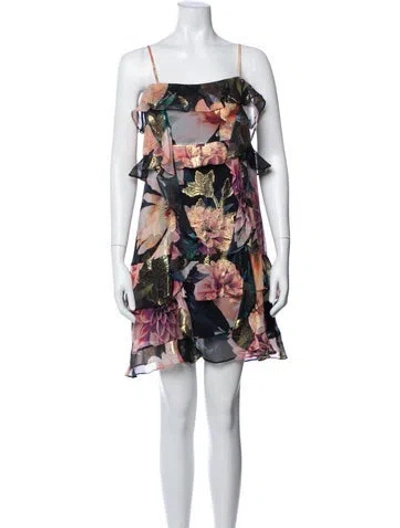 Pre-owned Nicole Miller Silk Mini Dress In Multi