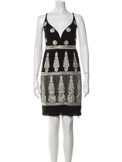 Pre-owned Nicole Miller Silk Mini Dress In Multi