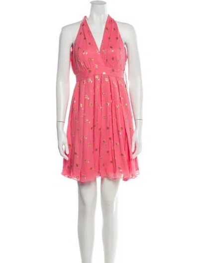 Pre-owned Nicole Miller Silk Mini Dress In Pink