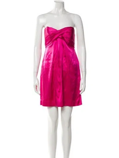 Pre-owned Nicole Miller Silk Mini Dress In Pink