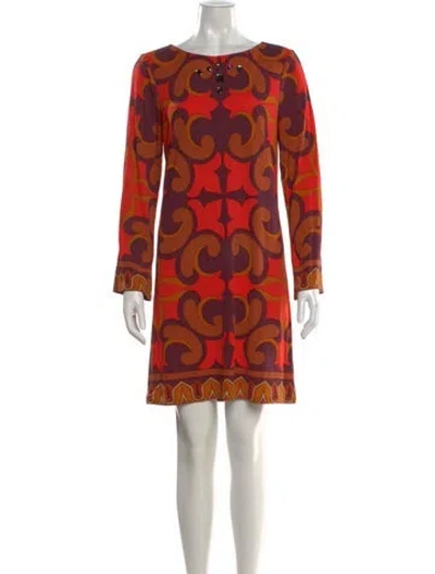 Pre-owned Nicole Miller Silk Mini Dress In Red