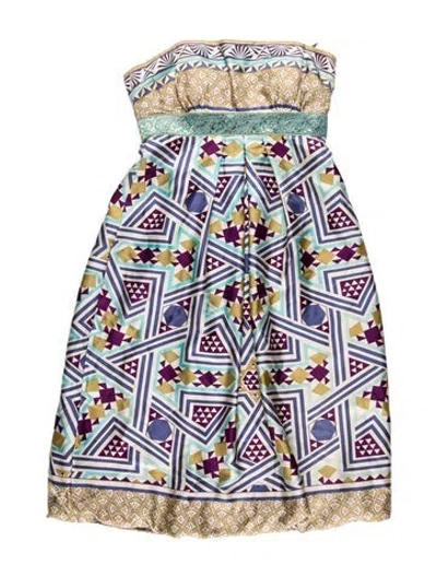Pre-owned Nicole Miller Silk Mini Dress W/ Tags In Blue