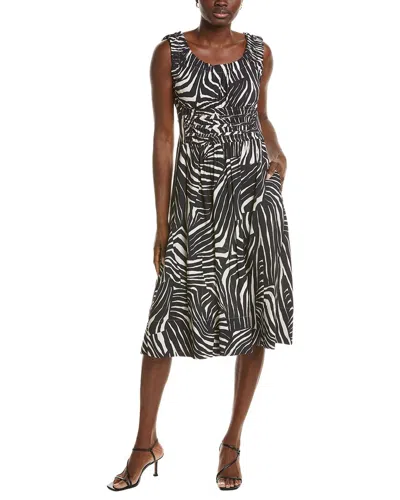 Nicole Miller Sleeveless A-line Midi Dress In Black