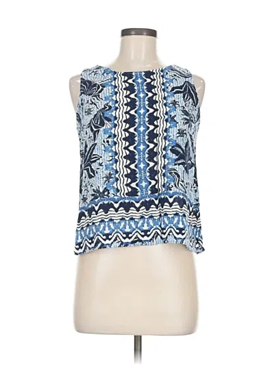 Pre-owned Nicole Miller Sleeveless Blouse In Blue