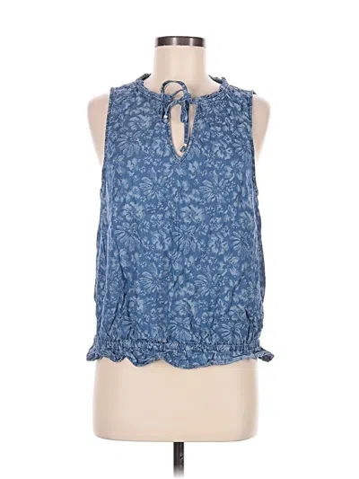 Pre-owned Nicole Miller Sleeveless Blouse In Blue