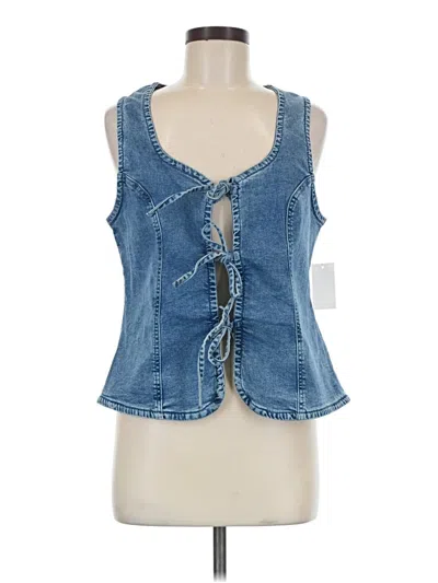 Nicole Miller Sleeveless Blouse In Blue