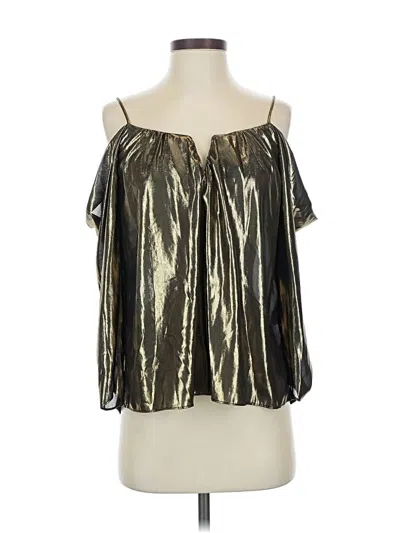 Pre-owned Nicole Miller Sleeveless Blouse In Gold