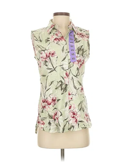 Pre-owned Nicole Miller Sleeveless Blouse In Green