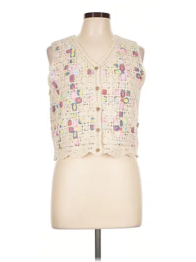Pre-owned Nicole Miller Sleeveless Blouse In Ivory