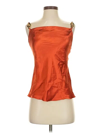 Pre-owned Nicole Miller Sleeveless Blouse In Orange