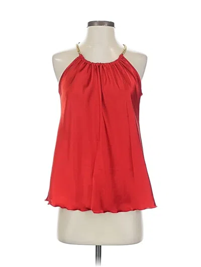 Pre-owned Nicole Miller Sleeveless Blouse In Red