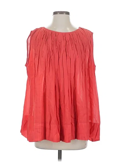 Pre-owned Nicole Miller Sleeveless Blouse In Red