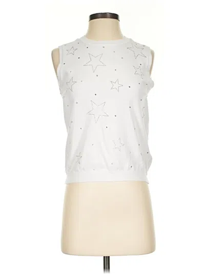 Pre-owned Nicole Miller Sleeveless Blouse In Silver