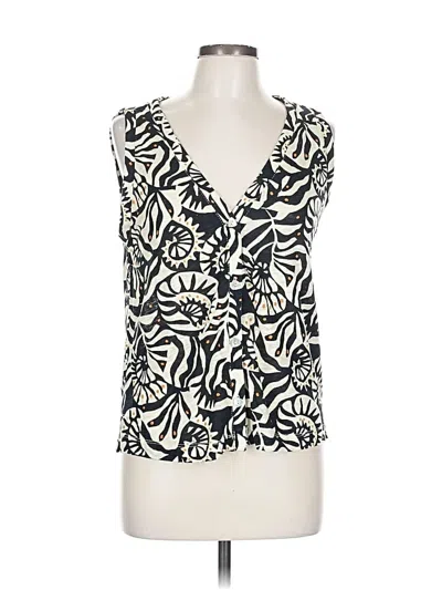Pre-owned Nicole Miller Sleeveless Blouse In White