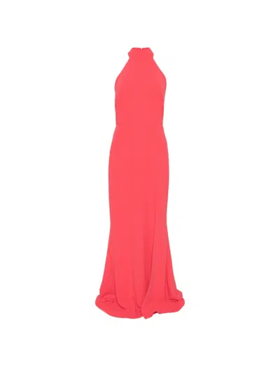Nicole Miller Sleeveless Bow-detail Maxi Dress In Red